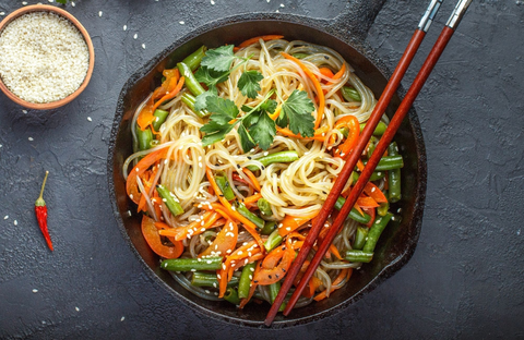 Recette de Spaghettis carottes-gingembre-lait de coco