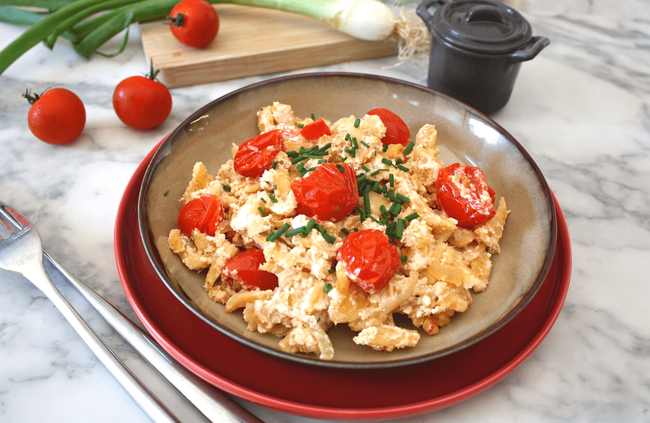 Recette Spaetzle aux tomates cerises sauce basilic-noix, plaisir de cuisiner au quotidien.